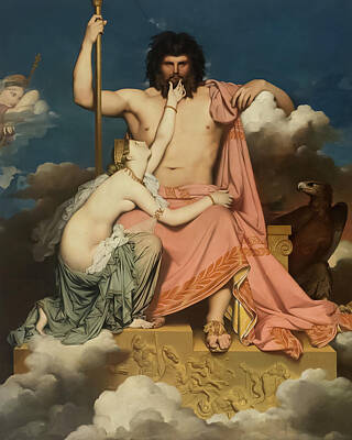 Royalty-Free and Rights-Managed Images - Jupiter and Thetis by Jean-Auguste-Dominique Ingres
