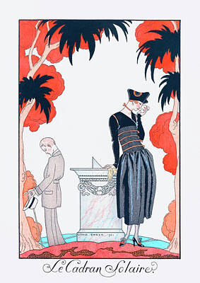 Drawings Royalty Free Images - Le Cadran Solaire Royalty-Free Image by George Barbier
