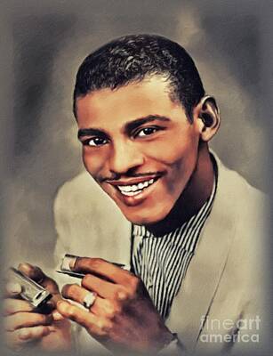 Jazz Painting Royalty Free Images - Little Walter, Music Legend Royalty-Free Image by Esoterica Art Agency