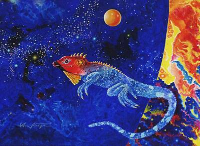 Paintings - Lizard  by Hartmut Jager