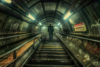 Cities Digital Art Royalty Free Images - London Underground Royalty-Free Image by Tim Hill