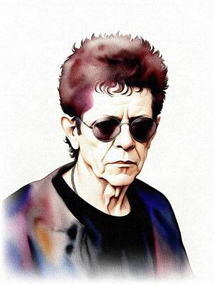 Musician Paintings - Lou Reed, Music Legend by Esoterica Art Agency