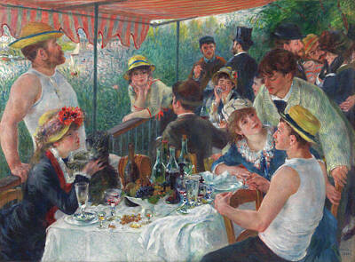 Food And Beverage Paintings - Luncheon Of The Boating Party by MotionAge Designs