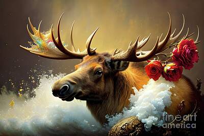 Holiday Mugs 2019 Royalty Free Images - Majestic moose Royalty-Free Image by Sen Tinel