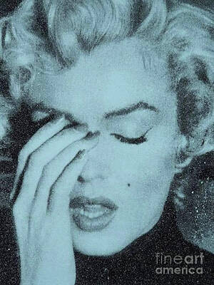 Actors Paintings - Marilyn Monroe Sad by Kathleen Artist PRO