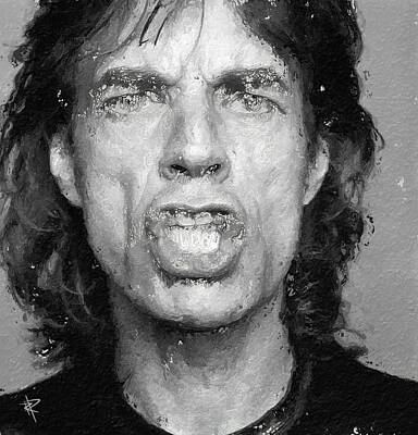 Celebrities Mixed Media - Mick by Russell Pierce