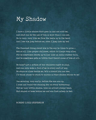 Royalty-Free and Rights-Managed Images - My Shadow - Robert Louis Stevenson Poem - Literature - Typewriter Print 1 by Studio Grafiikka