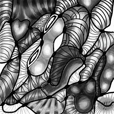 Fantasy Drawings - Neurographic Line and Form Study by Gary F Richards