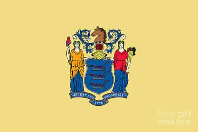 Modern Man Surf - New Jersey State Flag by Sterling Gold