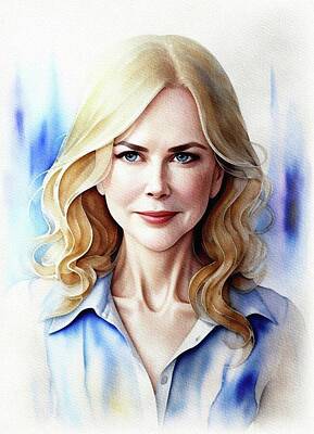 Actors Paintings - Nicole Kidman, Actress by Sarah Kirk