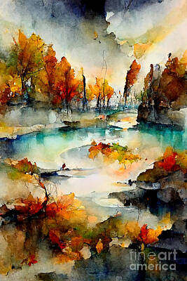 Digital Art - Nuzima - Autumn landscape by Sabantha