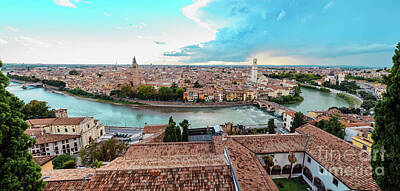 Landmarks Royalty Free Images - Panoramic from the top of the Castle of Verona, with a view of t Royalty-Free Image by Joaquin Corbalan