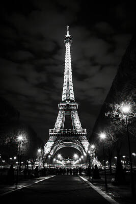Route 66 Royalty Free Images - Parisian Nightscape Royalty-Free Image by Lauren Blessinger