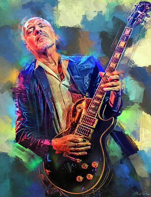 Musicians Mixed Media Rights Managed Images - Peter Frampton Royalty-Free Image by Mal Bray