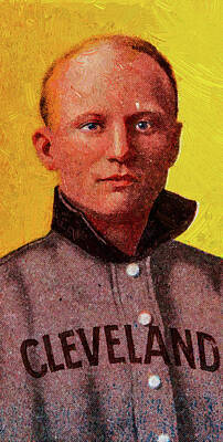 Baseball Royalty-Free and Rights-Managed Images - Piedmont Terry Turner Baseball Game Cards Oil Painting by Celestial Images