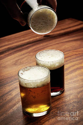 Beer Photos - Pilsner And Beer Jelly Dessert In Glass At Restaurant by JM Travel Photography