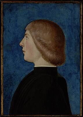 Portraits Rights Managed Images - Portrait of a Young Man second half of 15th century Unknown maker, Italian, Ferrarese School, 15th c Royalty-Free Image by MotionAge Designs