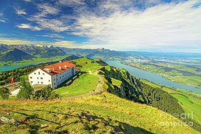 Typographic World Royalty Free Images - Rigi Kulm Lucerne Royalty-Free Image by Benny Marty