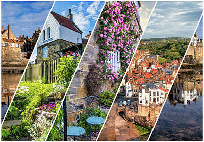 Floral Patterns Rights Managed Images - Robin Hoods Bay Photo Collage Royalty-Free Image by Tim Hill