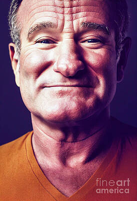 Actors Digital Art - Robin Williams Portrait by Billy Bateman