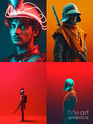 Surrealism Royalty-Free and Rights-Managed Images - Roman  Soldier  Surreal  Cinematic  Minimalistic  by Asar Studios by Celestial Images