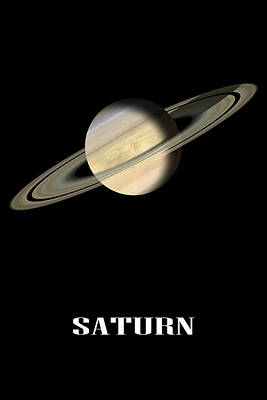 Science Fiction Digital Art Royalty Free Images - Saturn Planet  Royalty-Free Image by Manjik Pictures