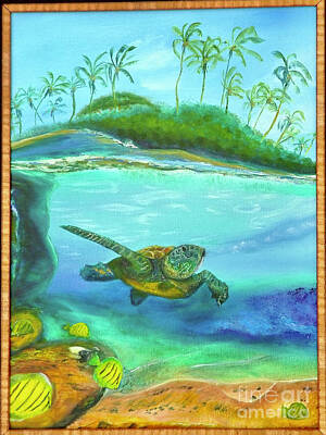 Impressionism Paintings - Sea Turtle by Modern Impressionism