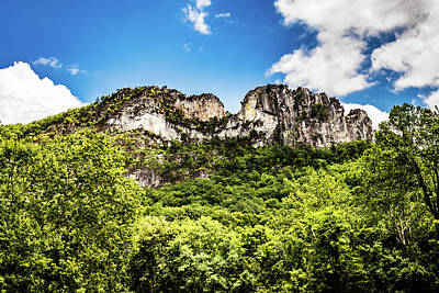 Flags On Faces Semmick Photo Royalty Free Images - Seneca Rocks State Park West Virginia Mountain Landscape Royalty-Free Image by Aaron Geraud