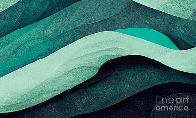 Abstract Landscape Royalty Free Images - Shades of green Royalty-Free Image by Andreas Thaler