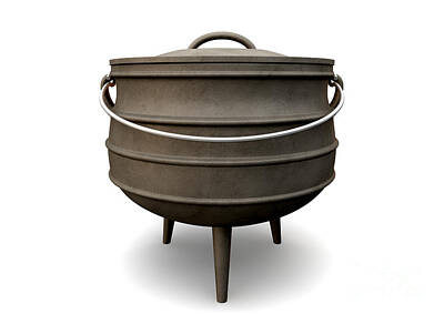 Bath Time - South African Potjie Pot Front by Allan Swart