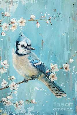 Royalty-Free and Rights-Managed Images - Pretty Spring Blue Jay by Tina LeCour