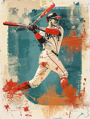 Baseball Rights Managed Images - Stan Musial baseball player Royalty-Free Image by Tommy Mcdaniel