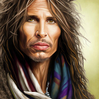 All Black On Trend Royalty Free Images - Steven Tyler Royalty-Free Image by Billy Bateman