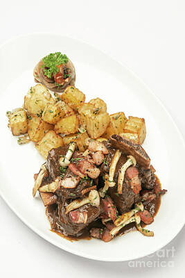 Its A Piece Of Cake - Stewed Beef Short Ribs And Mushrooms In Gravy With Roast Potatoe by JM Travel Photography