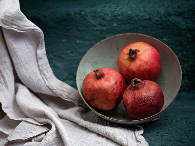 Still Life Photos - Still Life with fresh Pomegranate  by Nailia Schwarz