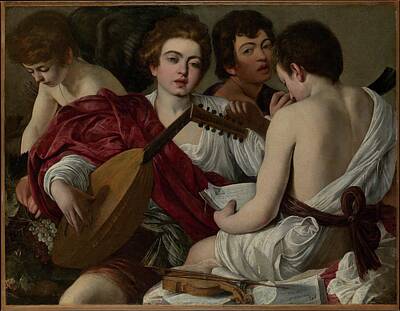 Musicians Royalty Free Images - The Musicians Caravaggio Royalty-Free Image by MotionAge Designs