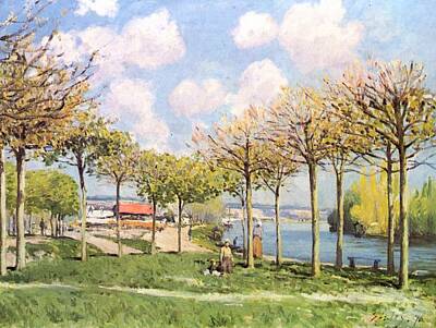 Paris Skyline Royalty-Free and Rights-Managed Images - The Seine At Bougival by Artistic Rifki