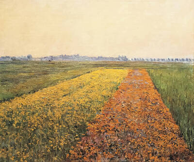 Royalty-Free and Rights-Managed Images - The Yellow Fields at Gennevilliers by Gustave Caillebotte  by Mango Art
