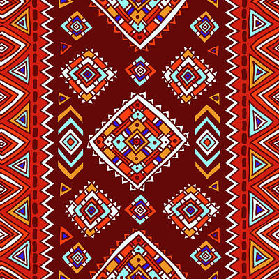 Abstract Drawings Rights Managed Images - Traditional tribal pattern in ethnic style Royalty-Free Image by Julien