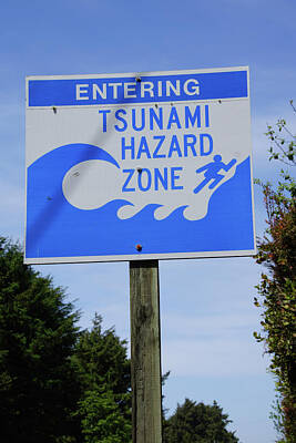 Purely Purple - Tsunami emergency sign by Steve Estvanik