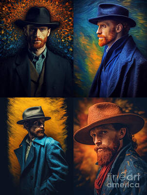 Surrealism Royalty Free Images - Vincent  Van  Gogh    Surreal  Cinematic  Minimalisti  by Asar Studios Royalty-Free Image by Celestial Images