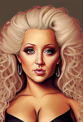 Royalty-Free and Rights-Managed Images - Christina Aguilera Caricature by Stephen Smith Galleries