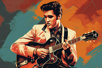 Rock And Roll Royalty-Free and Rights-Managed Images - Elvis by Gaukhar Yerk