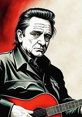 Jazz Royalty-Free and Rights-Managed Images - Johnny Cash, Music Legend by Sarah Kirk