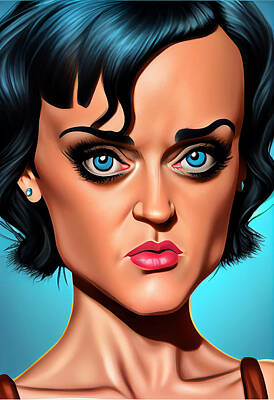 Royalty-Free and Rights-Managed Images - Katy Perry Caricature by Stephen Smith Galleries