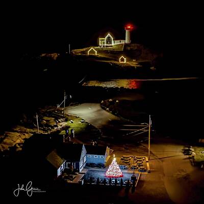 Shades Of Gray Rights Managed Images - Nubble Light  Royalty-Free Image by John Gisis