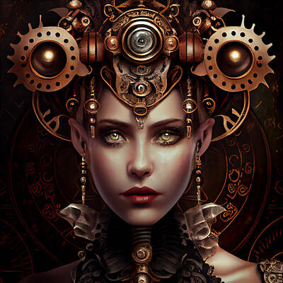 Steampunk Mixed Media Royalty Free Images - Steampunk In Old London Town Royalty-Free Image by Stephen Smith Galleries