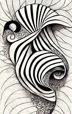 Wild And Wacky Portraits Royalty Free Images - Zentangle Royalty-Free Image by Sabantha