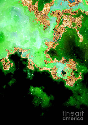Science Fiction Mixed Media - 100 Starry Nebulas in Space Abstract Digital Painting 049 by Holy Rock Design