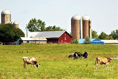 Curated Travel Chargers - 1063 - Country Farm and Cows I by Sheryl L Sutter